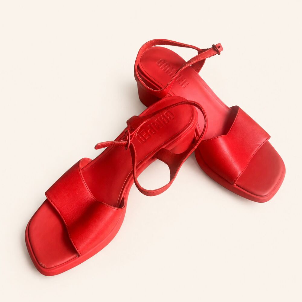 Camper Katie Red Leather Sandals EU 38